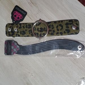 🌹#118 Paparazzi bracelets.  1 leopard snap buckle and 1 leather snap.